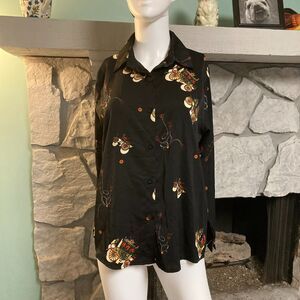 Yong Tony Black Longsleeve Blouse Size Medium
